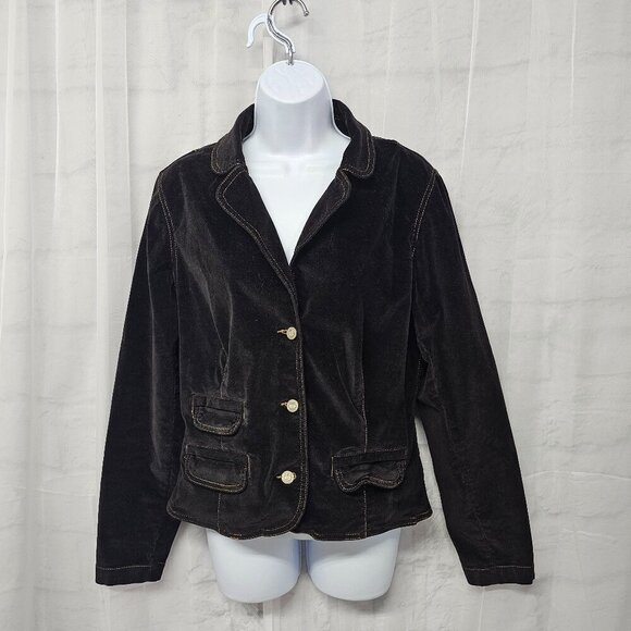 Vintage Bandolino Velvet Jacket Brown Retro Boho Western Y2K L - Picture 1 of 12